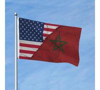 Drapeau marocain plié de l'Amérique, bannière de 90 x 150 cm, en polyester, double face, pour jardin, extérieur, maison, cour, festival, décoration