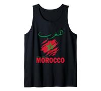 Drapeau marocain Pride Vieilli en Arabe Carte complète du Maroc Débardeur