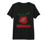 Drapeau marocain Pride Vieilli en Arabe Carte complète du Maroc T-Shirt Haut de Gamme