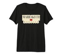 Drapeau Marrakech Maroc Voyage Aventure Afrique Ville Pays T-Shirt Haut de Gamme