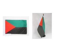 Drapeau Martinique indépéndantiste 45x30cm - PAVILLON nationaliste martiniquais 30 x 45 cm haute qualité - AZ FLAG & Drapeau de table Martinique indépéndantiste 21x14cm