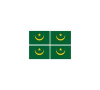Drapeau Mauritanie (4 Fois 9.5x6.3cm) - Sticker/Autocollant