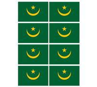 Drapeau Mauritanie (8 Fois 9.5x6.3cm) - Sticker/Autocollant
