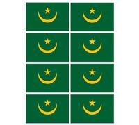 Drapeau Mauritanie (8 Fois 9.5x6.3cm) - Sticker/Autocollant