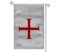 Drapeau médiéval de jardin avec armoiries - 30,5 x 45,7 cm - Double face - Drapeau d'extérieur (Chevaliers Templiers)