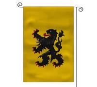 Drapeau médiéval de jardin avec armoiries - 30,5 x 45,7 cm - Double face - Drapeau d'extérieur (Comté de Flandres)