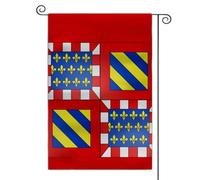 Drapeau médiéval de jardin avec armoiries - 30,5 x 45,7 cm - Double face - Drapeau d'extérieur (Duché de Bourgogne)