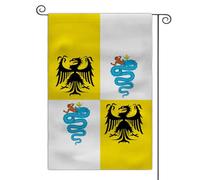 Drapeau médiéval de jardin avec armoiries - 30,5 x 45,7 cm - Double face - Drapeau d'extérieur (Duché de Milan)