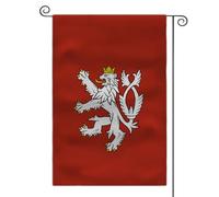 Drapeau médiéval de jardin avec armoiries - 30,5 x 45,7 cm - Double face - Drapeau d'extérieur (Royaume de Bohême)