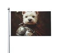 Drapeau médiéval de jardin hyper-réaliste avec œillets pour décoration d'intérieur ou d'extérieur - 0,9 x 1,5 m