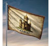 Drapeau médiéval pour garçons - Motif château médiéval - Mélodie : un voyage musical fantastique - Décoration murale pour dortoir - Accessoires de dortoir (30 x 45 cm)