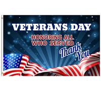 Drapeau Merci À La Journée Des Anciens Combattants Pour Honorer Tous Ceux Qui Ont Servi Drapeau De Bienvenue Lavable Bannière, Pour Balcon, D'Intérieur, 90x150cm
