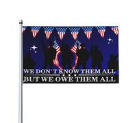 Drapeau « Merci aux anciens combattants » 3 x 5 - Bannière patriotique pour jardin, « Nous ne les connaissons pas tous, mais nous leur devons tout » Décoration extérieure