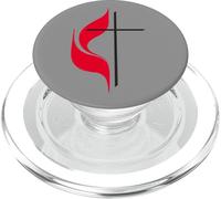 Drapeau méthodiste Croix chrétienne et Flamme PopSockets PopGrip pour MagSafe
