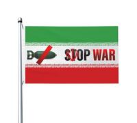 Drapeau Mettez Fin À La Guerre Contre L'Iran Décoratif Drapeaux Traditionnel Bannière À Œillets, Pour Les Bureaux, Les Défilés, Balcon, 90x150cm