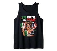 Drapeau Mexicain américain Oui Je suis Les Deux mexicains Drapeau USA Heritage Débardeur