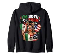 Drapeau Mexicain américain Oui Je suis Les Deux mexicains Drapeau USA Heritage Sweat à Capuche