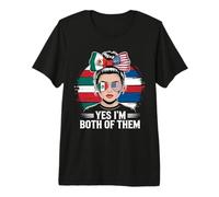 Drapeau Mexicain américain « Yes I'm Both of Them » T-Shirt Haut de Gamme