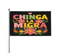 Drapeau mexicain « Chinga La Migra » 90 x 150 cm (3 x 5 pieds) - Protestation contre l'ICE et les immigrants - Décoration de jardin, bannière, panneau de porche ou de cour