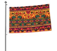 Drapeau mexicain de style folklorique bohème 6,1 x 91 cm avec impression double face pour jardin, cour, drapeau pour extérieur, vacances, bannière cadeau avec œillets pour décoration intérieure et