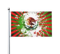 Drapeau mexicain Viva México Art Drapeau 3x5 pieds Résistant à la décoloration Extérieur Intérieur Maison Jardin Cour Panneau décoratif