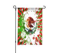 Drapeau mexicain Viva México Art Drapeau de jardin double face Petits drapeaux pour cour Convient pour l'extérieur ou le jardin Patio Yard Decor 18x12in