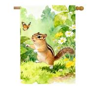 Drapeau Mignon à l'aquarelle jouant avec un papillon Yard Flaggen Porche | 30x45cm Durable pelouse drapeaux résistant extérieur drapeaux Balcon Chambre à Coucher