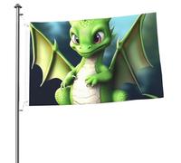 Drapeau mignon dragon 6,1 x 91 cm imprimé double face drapeaux de jardin drapeau de cour drapeau pour l'extérieur drapeaux de vacances bannière cadeau avec œillets toile de fond photo pour décoration
