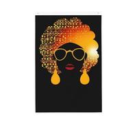 Drapeau mignon femme africaine 9,6 x 1,5 m, drapeaux de jardin vibrants double face, bannière de bienvenue saisonnière avec œillets en laiton, décoration de fond photo pour cour, porche, pelouse
