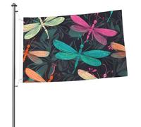 Drapeau mignon libellule 61 x 91 cm Drapeau double face Drapeaux de jardin maison drapeaux avec œillets en laiton ne se décolore pas Bannière de vœux intérieur extérieur fête décoration d'intérieur
