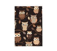 Drapeau mignon marron avec hiboux de dessin animé, 6 x 0,9 m, drapeau de vacances double face avec œillets verticaux, drapeaux de cour pour décoration extérieure, maison, jardin, bannière de vacances
