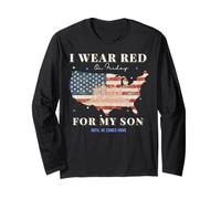 Drapeau Militaire US « I Wear Red on Friday for My Son Red Friday ». Manche Longue