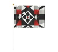 Drapeau miniature abstrait à motif géométrique imprimé - Fournitures de fête pour défilés de la coupe du monde, festivals, événements drapeaux