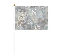 Drapeau miniature bleu avec imprimé flore - Fournitures de fête pour défilés de la coupe du monde - Drapeaux de festival