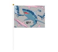 Drapeau miniature bleu dessin animé imprimé poisson fournitures de fête pour défilés Coupe du monde festival événements drapeaux