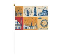 Drapeau miniature « I Love London » - Fournitures de fête pour défilés de la coupe du monde - Drapeaux d'événements