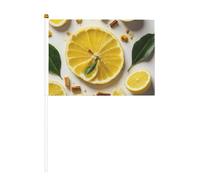 Drapeau miniature jaune imprimé citron - Fournitures de fête pour défilés de la coupe du monde de festival, événements