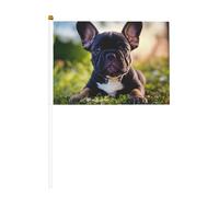 Drapeau miniature mignon noir imprimé chien carlin noir fournitures de fête pour défilés Coupe du monde festival événements drapeaux drapeaux