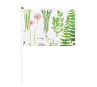 Drapeau miniature printanier avec imprimé de jardin d'herbes aromatiques - Fournitures de fête pour défilés de la coupe du monde - Drapeaux de festival