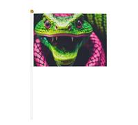 Drapeau miniature vert imprimé serpent - Fournitures de fête pour défilés de la coupe du monde - Drapeaux d'événements