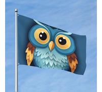 Drapeau minimaliste en forme de chouette - 1,2 x 1,8 m - Drapeaux amusants pour toutes les saisons - Pour décoration de dortoir, fête en plein air