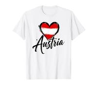 Drapeau Minimaliste en Forme de cœur Autriche T-Shirt