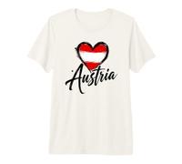 Drapeau Minimaliste en Forme de cœur Autriche T-Shirt Haut de Gamme