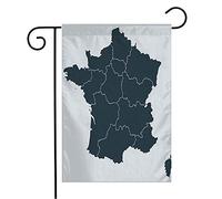 Drapeau Modèle De Carte De France À Plat, Graphique Politique, Sur Fond Gris, Corse, Paris Transparent, Couleur Abstraite, Gris Renforcé Avec Décoratif Drapeaux, Pour Balcon, 30x45cm