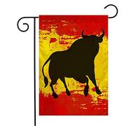 Drapeau Modèle D'Emblème Espagnol, Cornes Grunge Symboliques, Vache Sur Des Panneaux, Matador Grunge Avec Symboles Espagnols Imprimé Drapeau De Bienvenue, Pour Les Bureaux, Les Défilés, 30x45cm