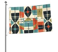 Drapeau moderne du milieu du siècle 61 x 91 cm - Impression double face - Drapeau de jardin pour l'extérieur - Bannière cadeau avec œillets - Toile de fond pour photo pour décoration intérieure et