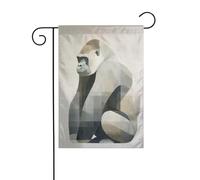 Drapeau moderne et minimaliste de jardin gorille 30 x 45 cm vertical double face ferme vacances décorations extérieures drapeau de cour