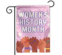 Drapeau Mois de l'histoire des femmes féministe Arredamento 30x45cm | Bannière Supérieure Drapeau De Jardin pour Patio fête Toutes les saisons