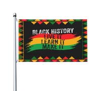 Drapeau Mois De L'Histoire Des Noirs Décoratifs Bannière Weather Resistant Drapeaux Pour Home Decor Jardin 3X5Ft
