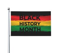 Drapeau Mois De L'Histoire Des Noirs Œillets En Laiton Dans Bannière Coutures Doubles Flag Pour L'Extérieur Intérieur Bar 3X5Ft